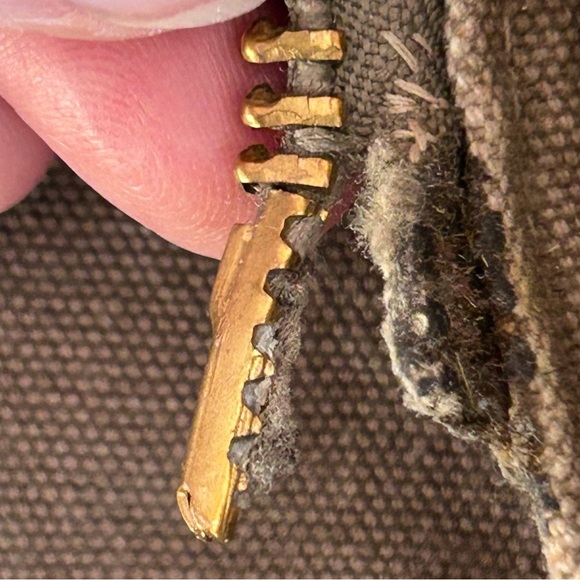 CARHARTT VTG 90s Distressed Canvas Blanket Lined Barn Chore Jacket Brown XL USA - Picture 9 of 16